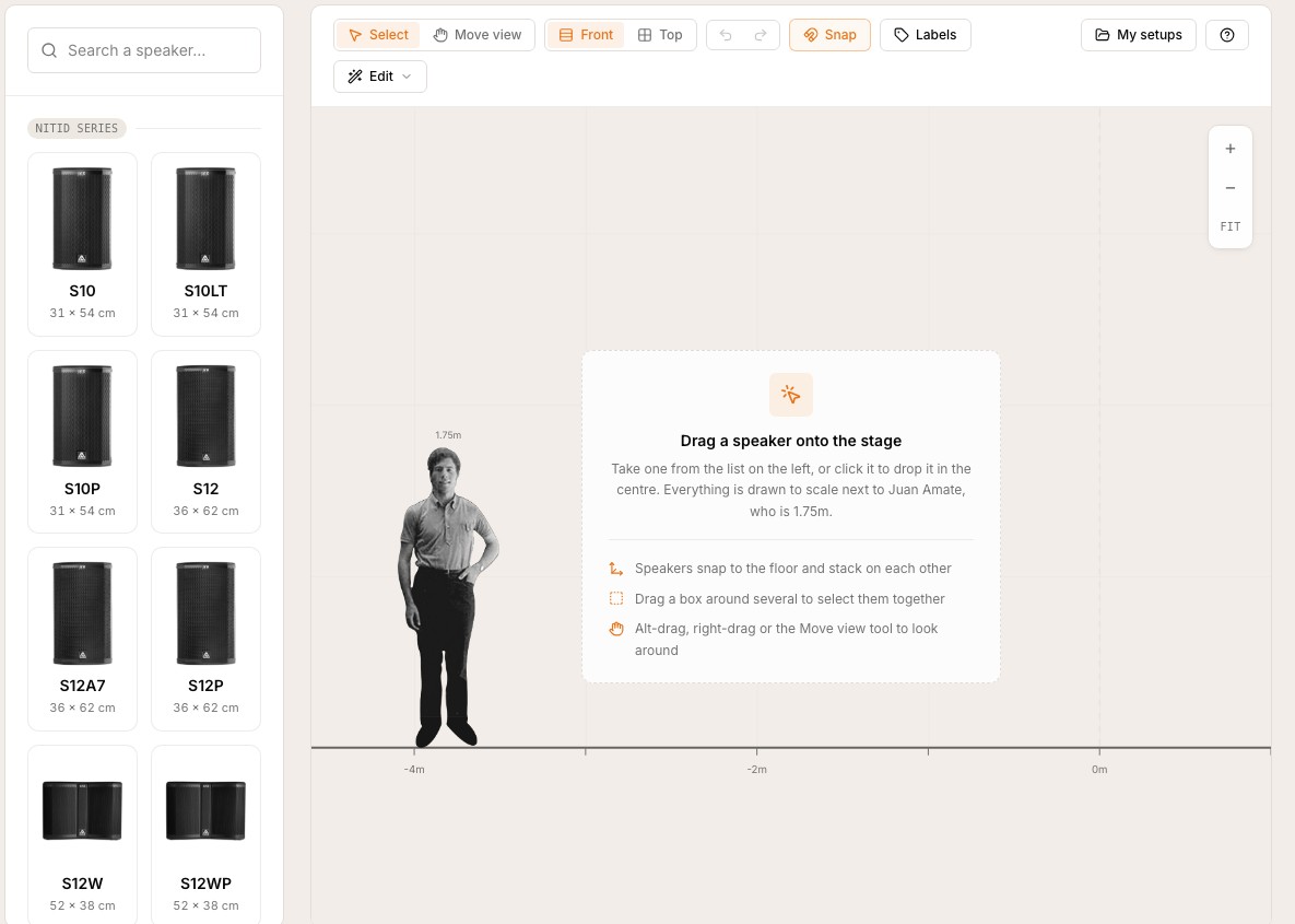 Design your setup in the browser
